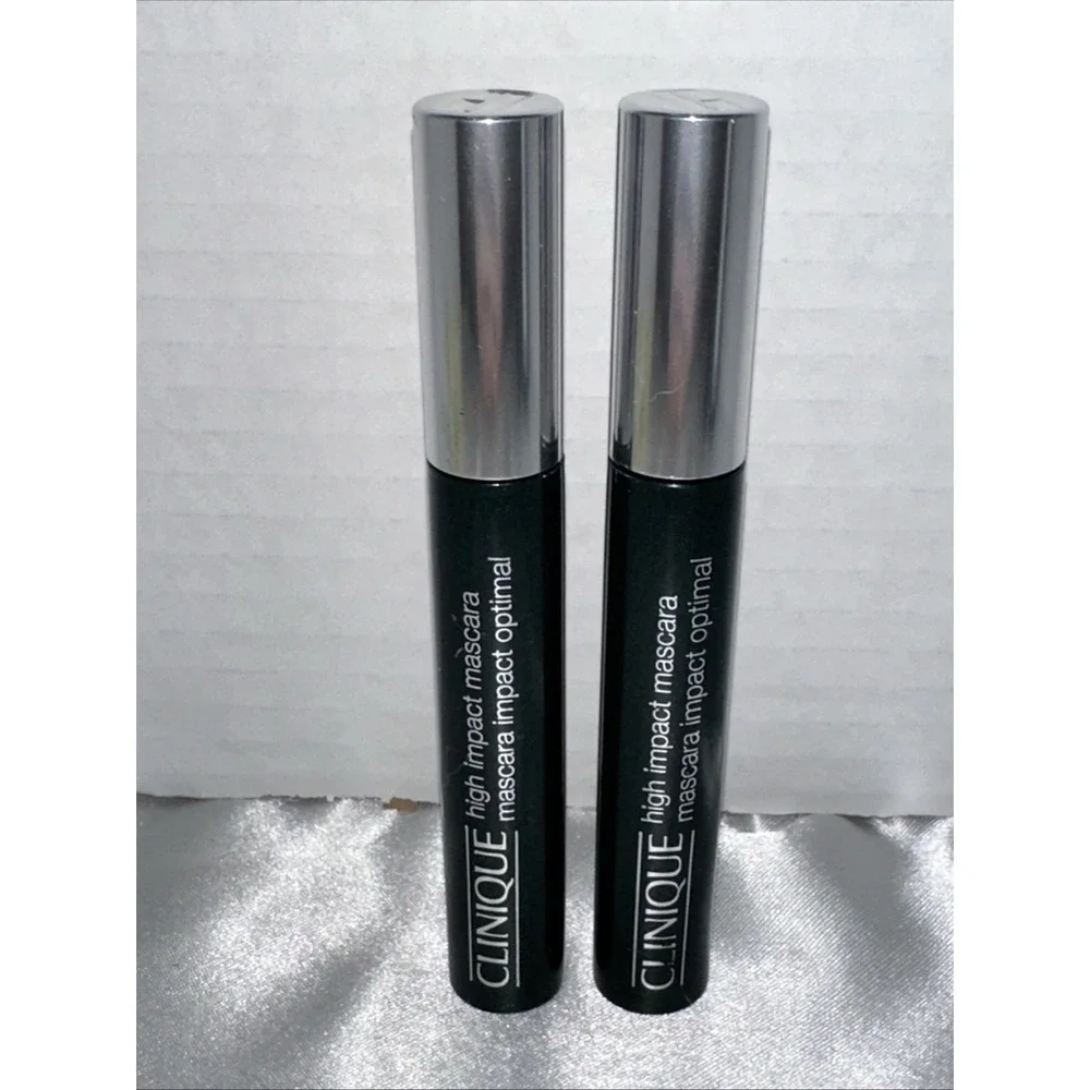 2X CLINIQUE HIGH IMPACT MASCARA .28 OZ 7 ML FULL SIZE‎ 01 BLACK LOT OF 2 SET